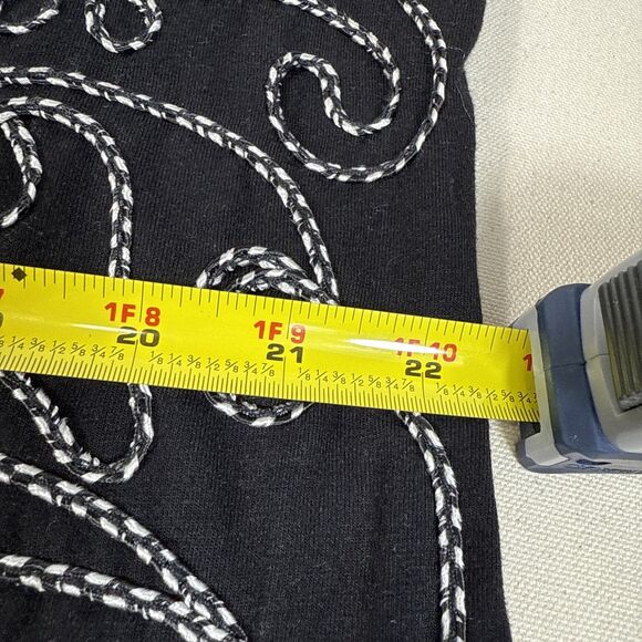 Once Again Womens Blouse Black 3/4 Sleeve Stretch Embroidered Plus 1X - Picture 9 of 16